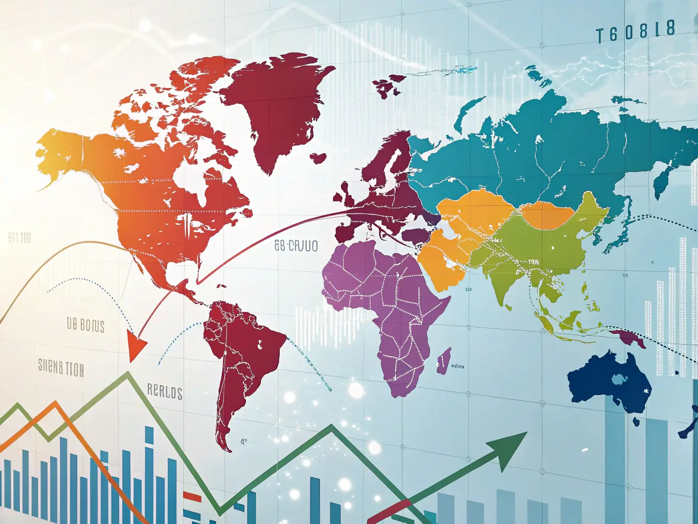 A stylized image showing a magnifying glass over a world map, symbolizing global market analysis and the insights provided by Trade View's tools.
